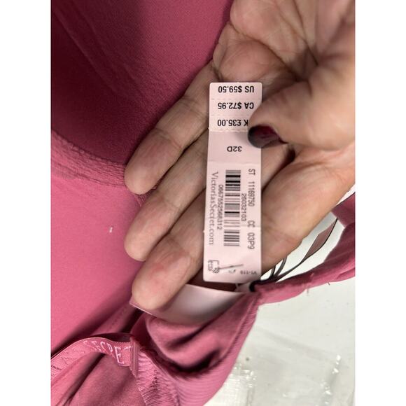 Victoria's Secret Pink 32D Body By‎ Victoria Perfect Shape Push Up Bra NWT Rose - Picture 9 of 10